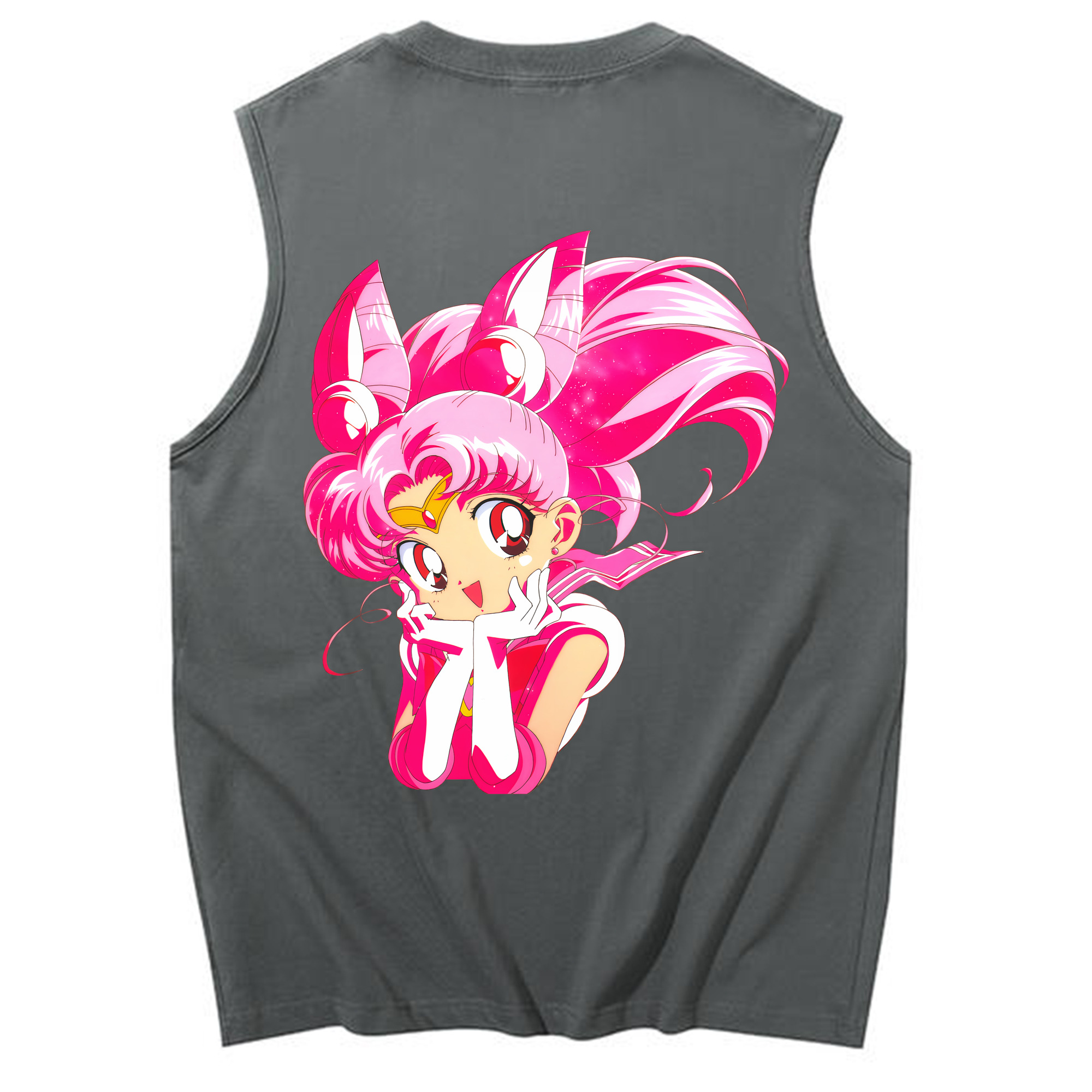 （画像用） 美少女戦士セーラームーン ちびうさ Sailor Moon Chibiusa Tsukino Usagi Small Lady Serenity コットン100％タンクトップ（背面プリント）